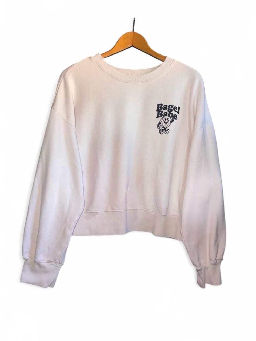 Old Navy Bagel Babe Crewneck Sweatshirt Classic Length Crewneck XL Pastel Pink